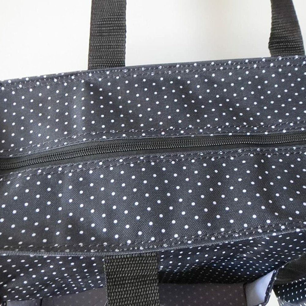 Thirty One Zip Top Organizing Utility Tote Swiss Dot - Picture 3 of 6